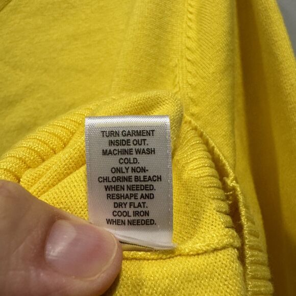Cato Cardigan Sweater Yellow Button Front 3/4 Sleeve Women sz 22/24W Cozy Chic - Picture 4 of 6